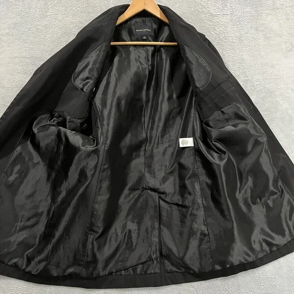 Banana Republic Trench Coat Jacket Men's Medium Black Rain Coat Career Preppy‎